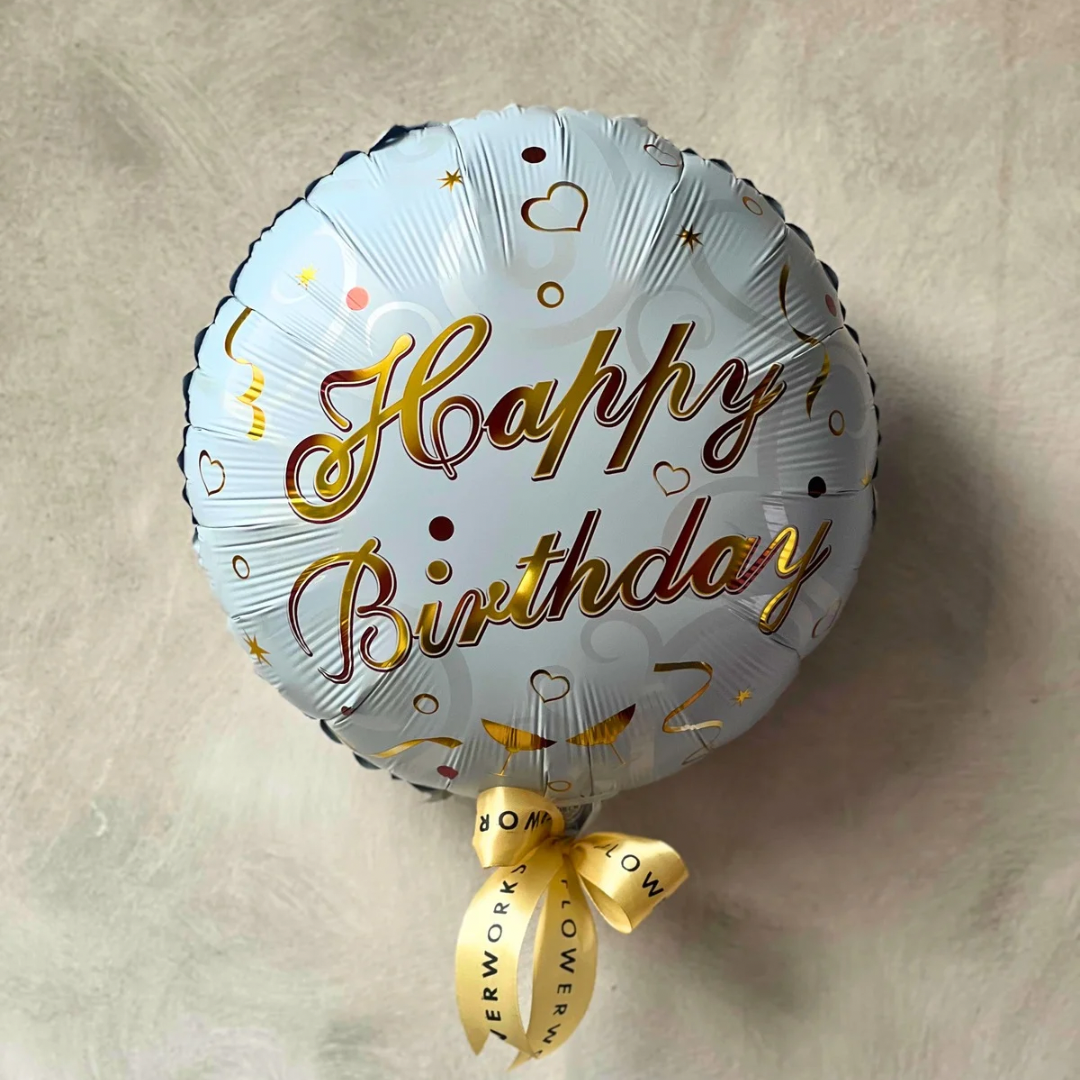 Happy Birthday Foil Balloon White