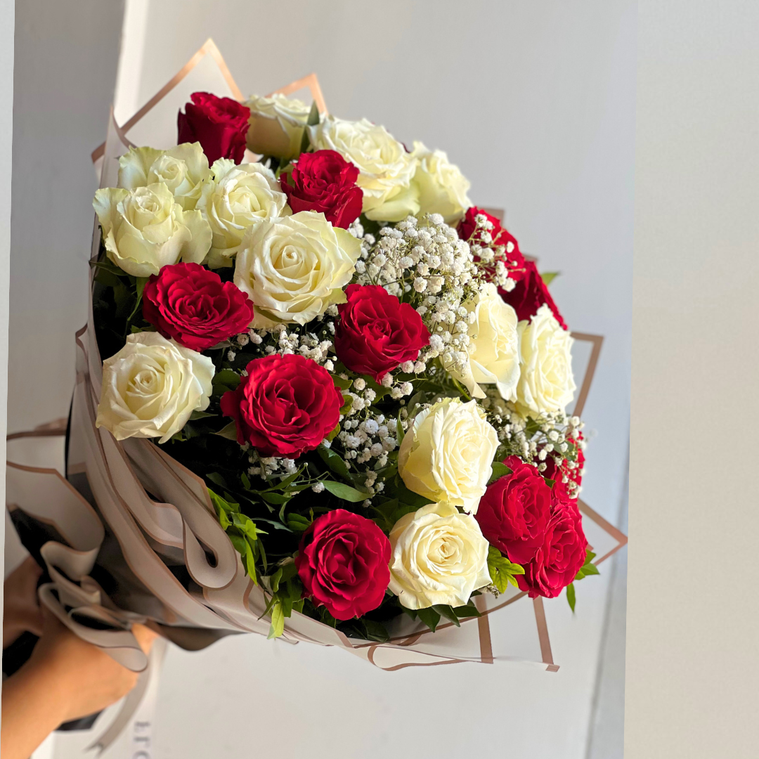 Red and White (24 stems)