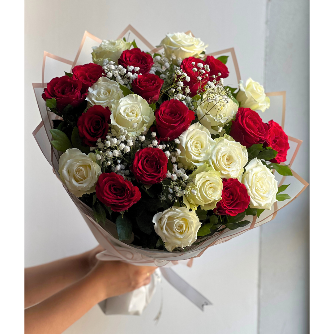 Red and White (24 stems)